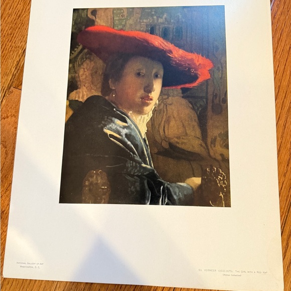 Vermeer Art Print with Red Hat - Picture 1 of 12